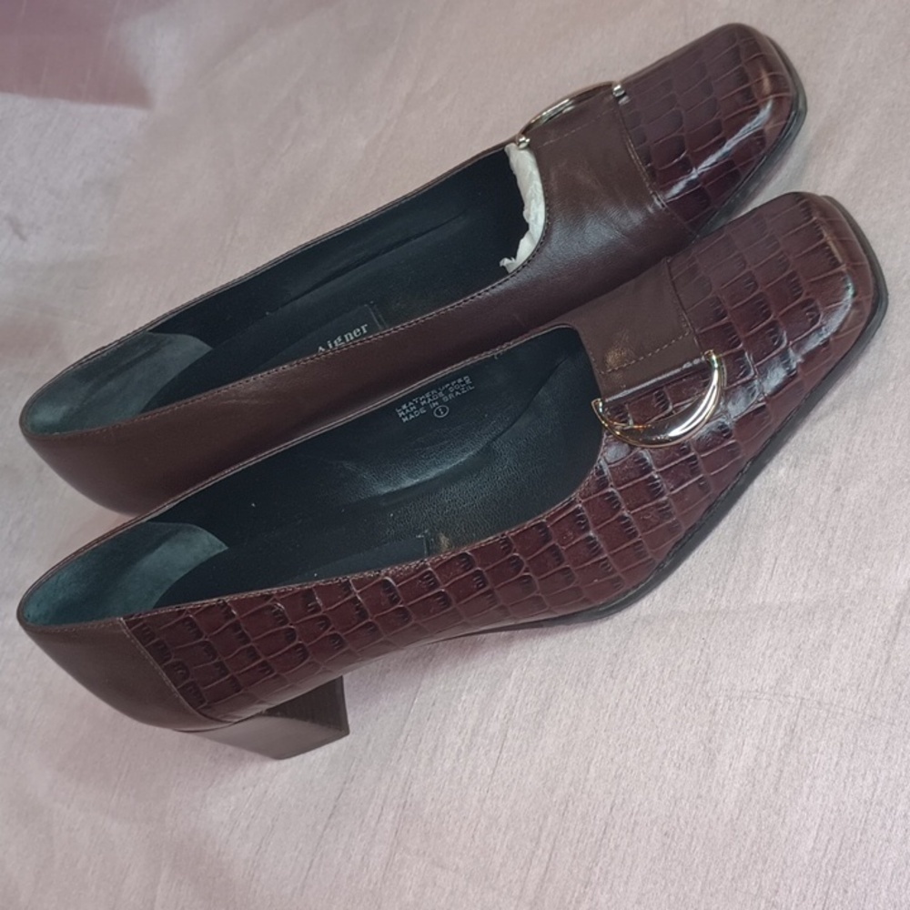 Aigner leather loafers 8.5 - Picture 6 of 12